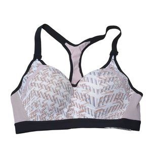 Victorias Secret Icredible Sports Bra 34B Racerback Strappy Pink White